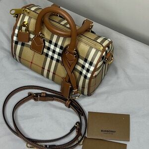 Vintage Check Burberry Mini Bowling Bag